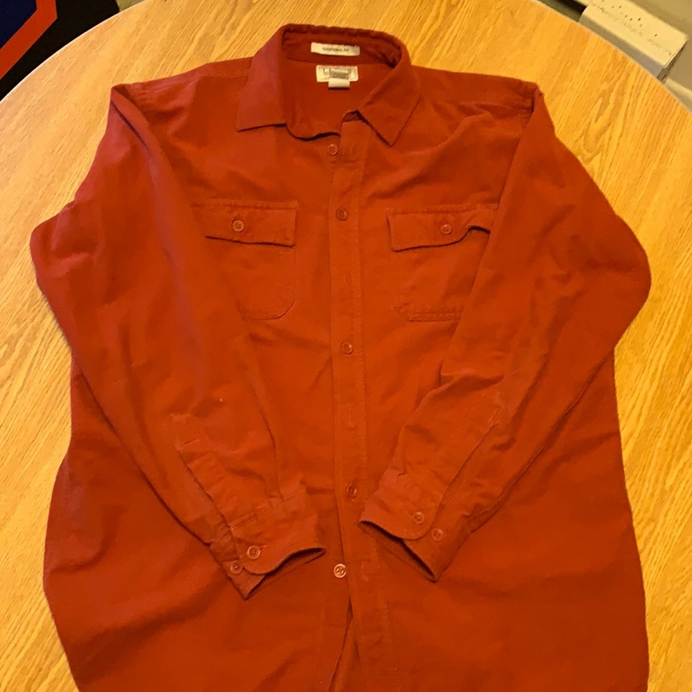 Vintage LL Bean Chamois Cloth Shirt Red (L)